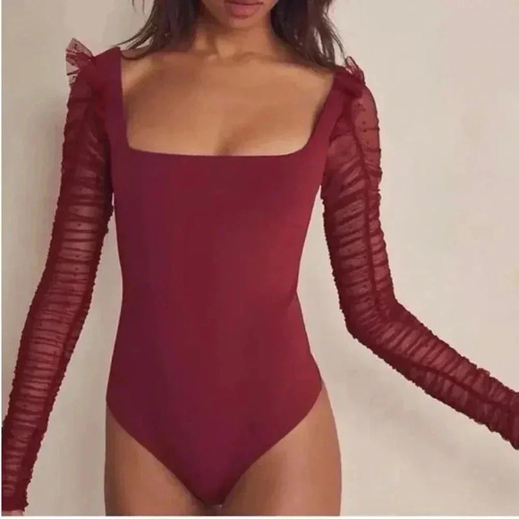 Intimately by Free People Must be love bodysuit wine size S - Picture 10 of 10